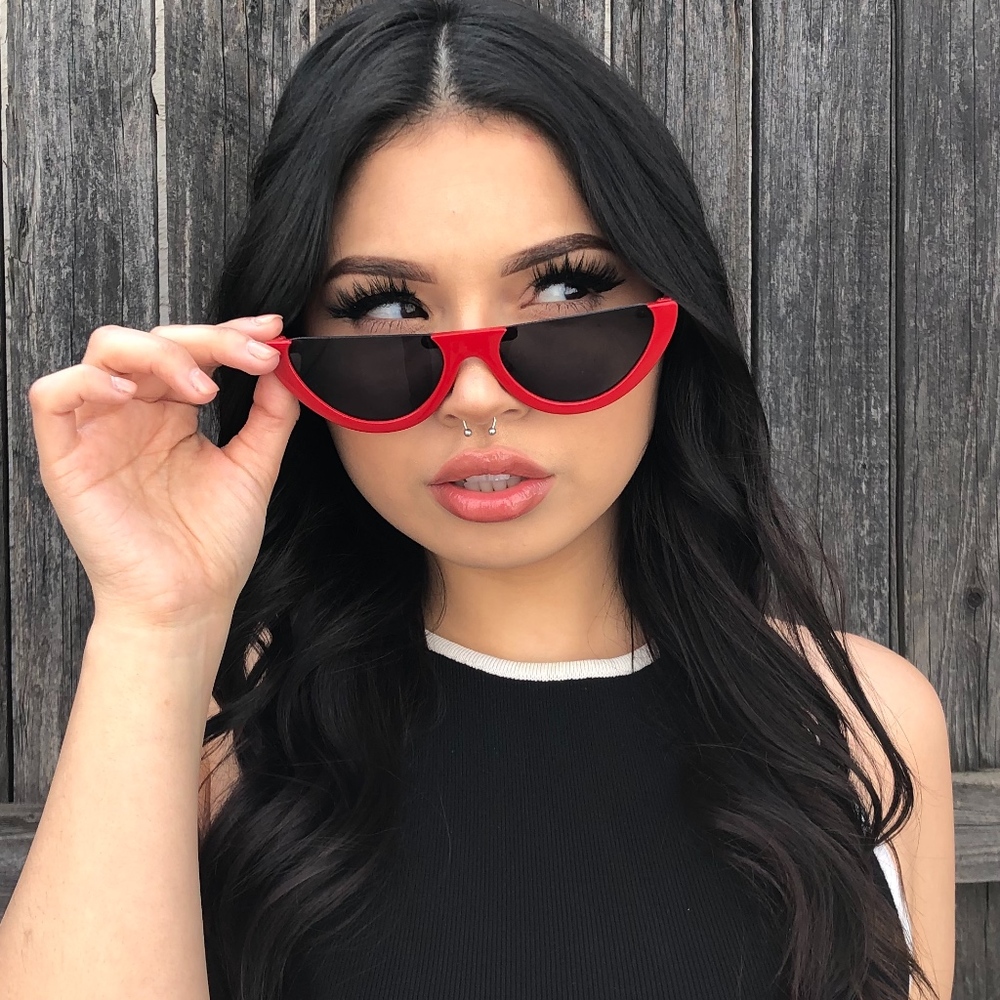 Flat top half frame sunglasses